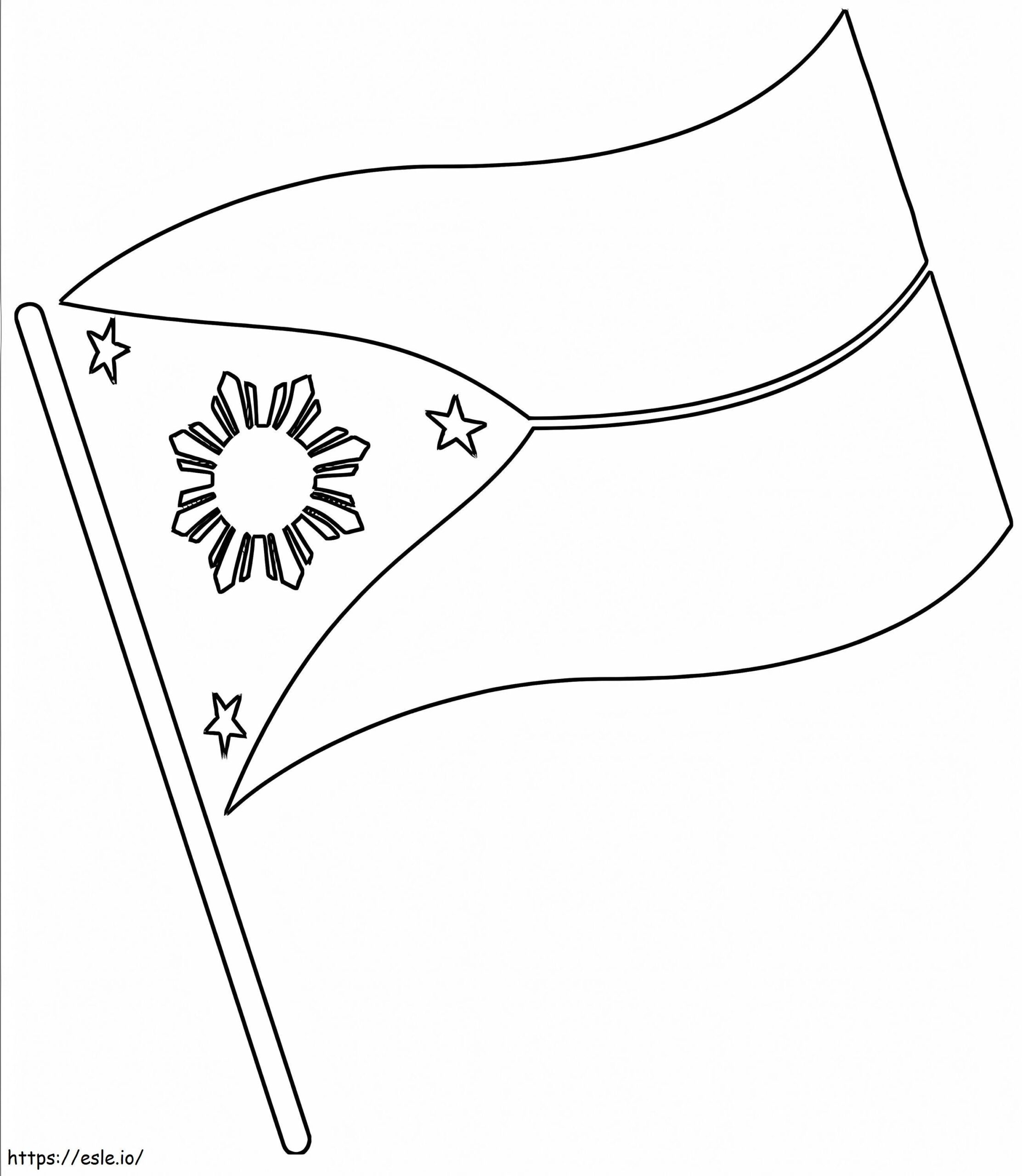 Philippines Flag 2 Coloring Page