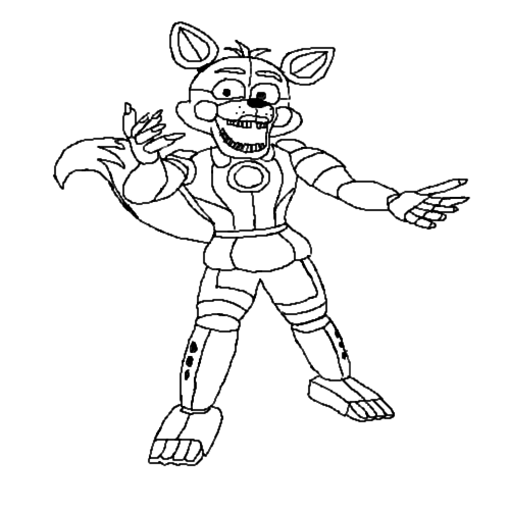 Pixilart Funtime Foxy BASE By MidnightSkyler8