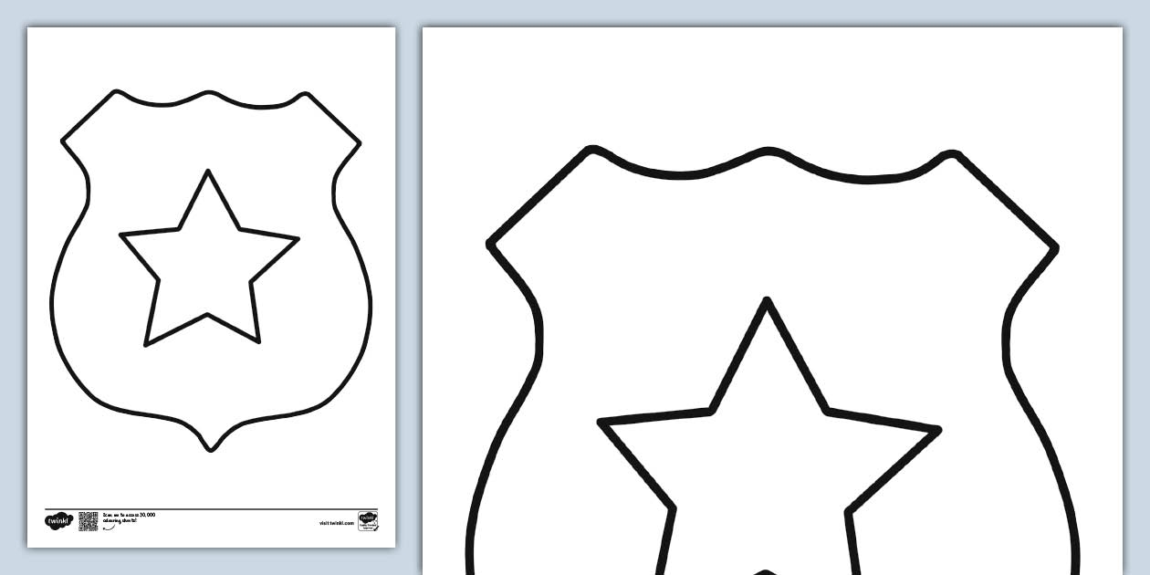 Police Badge Colouring Sheet