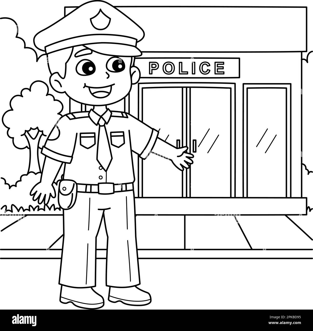 coloring pages of police officers