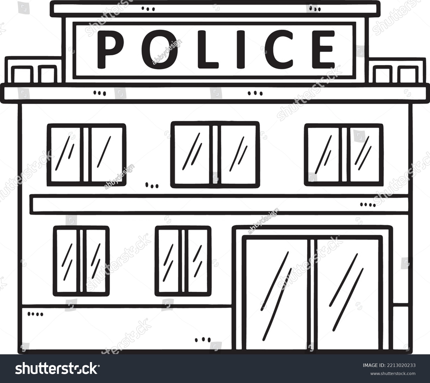 Police Station Isolated Coloring Page Kids Stock Vector Royalty Free 2213020233 Shutterstock Police Station Isolated Coloring Page Kids Stock Vector Royalty Free 2213020233 Shutterstock