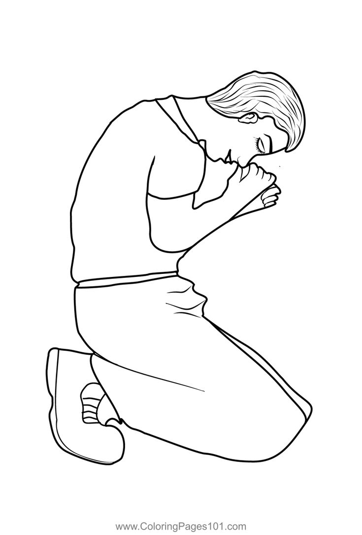 Praying Man Coloring Page Praying Man Coloring Page