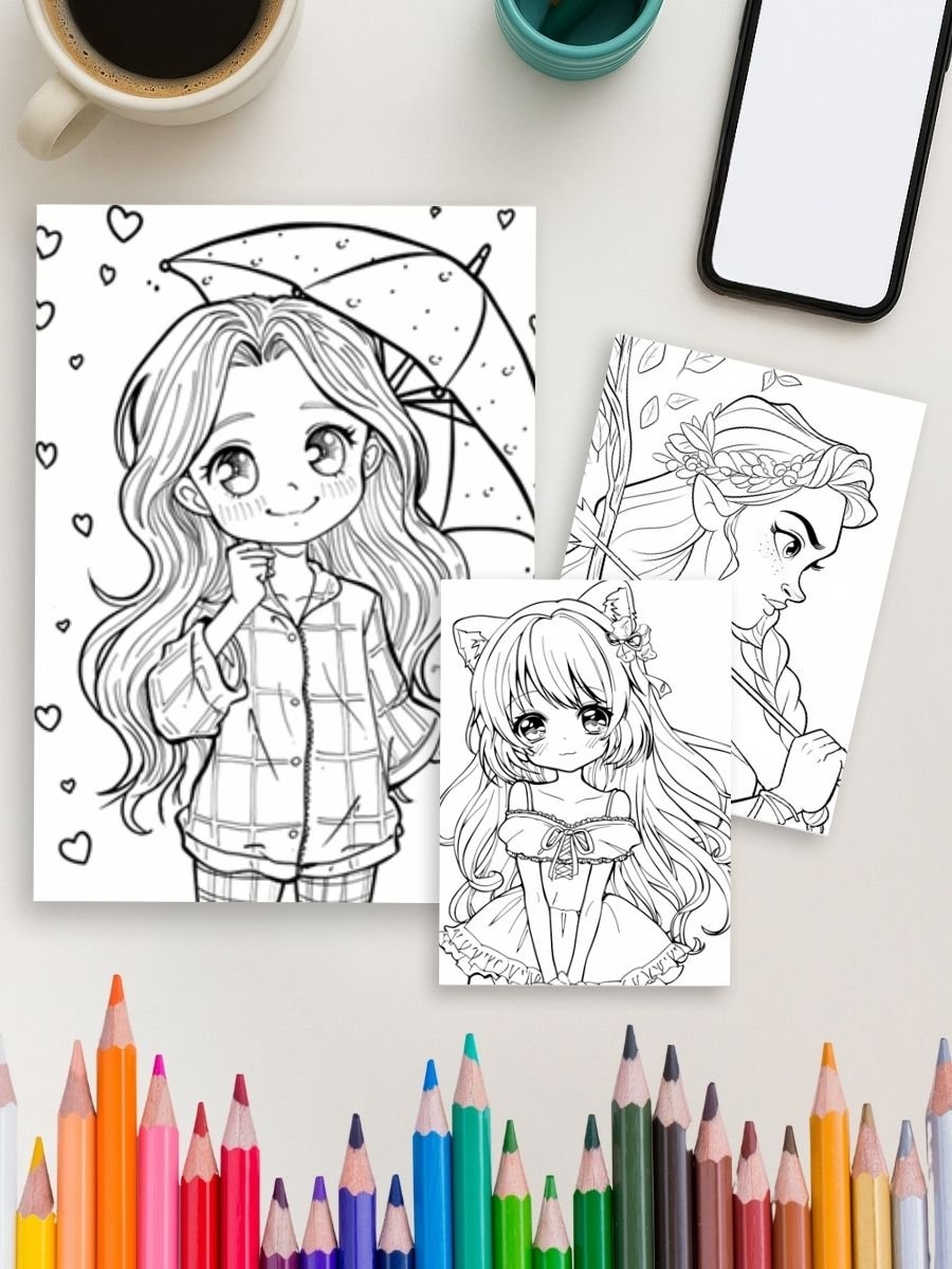 Princess Power 500 Girls Teens Coloring Pages Color Cafe Press Premium Coloring Books ColorCafePress