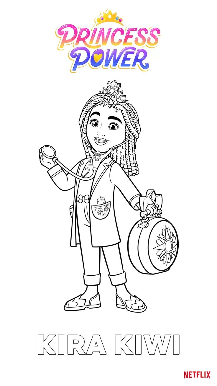 Princess Power Coloring Pages For Kids