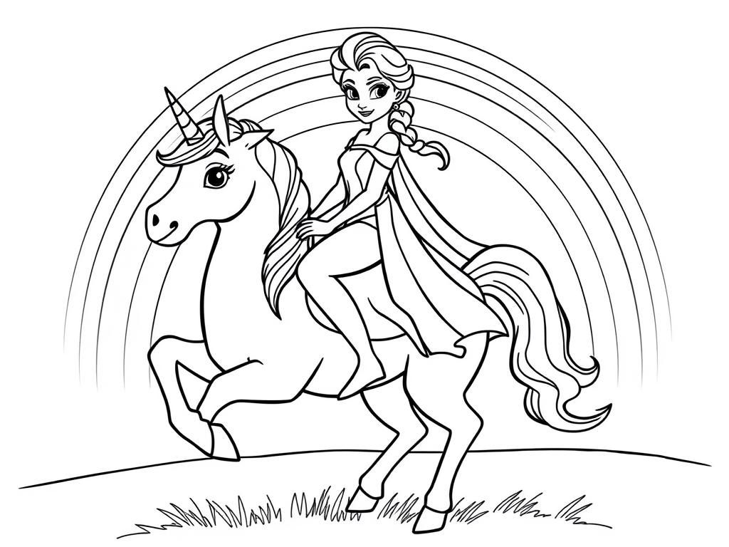 Princess Unicorn Coloring Page Free Printable Coloring Page