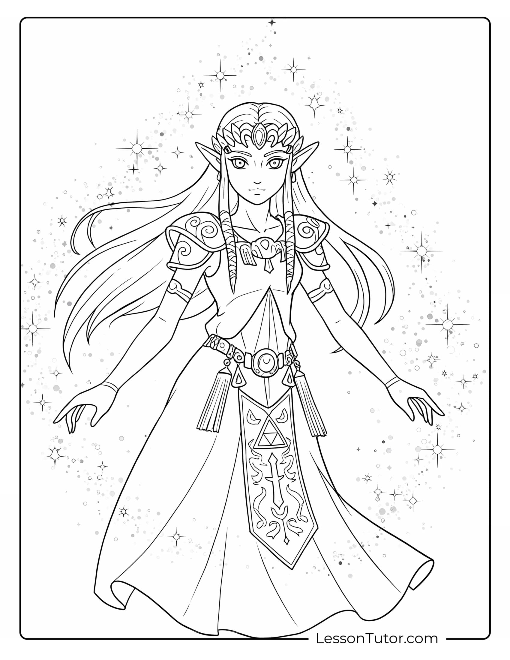 Princess Zelda Coloring Pages Lesson Tutor