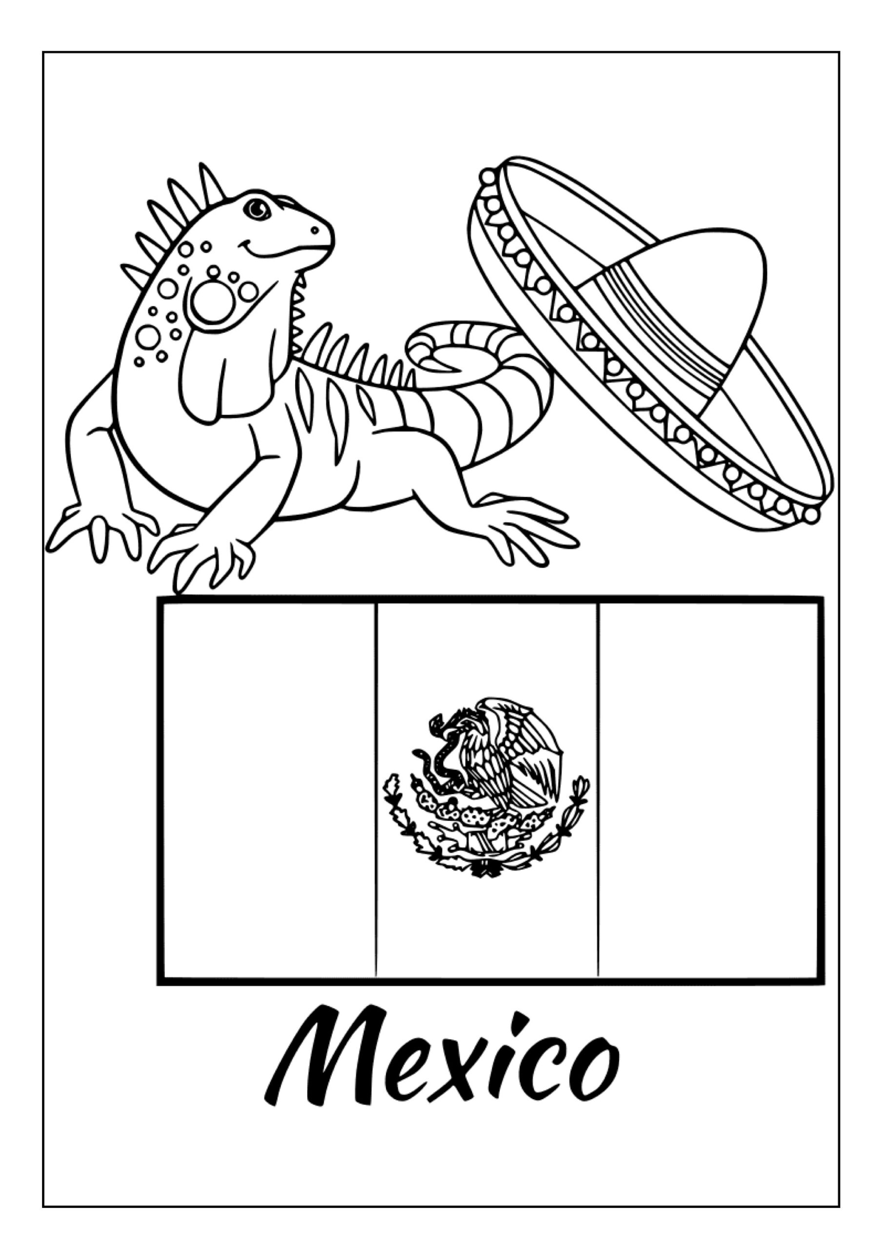 printable mexico flag coloring page