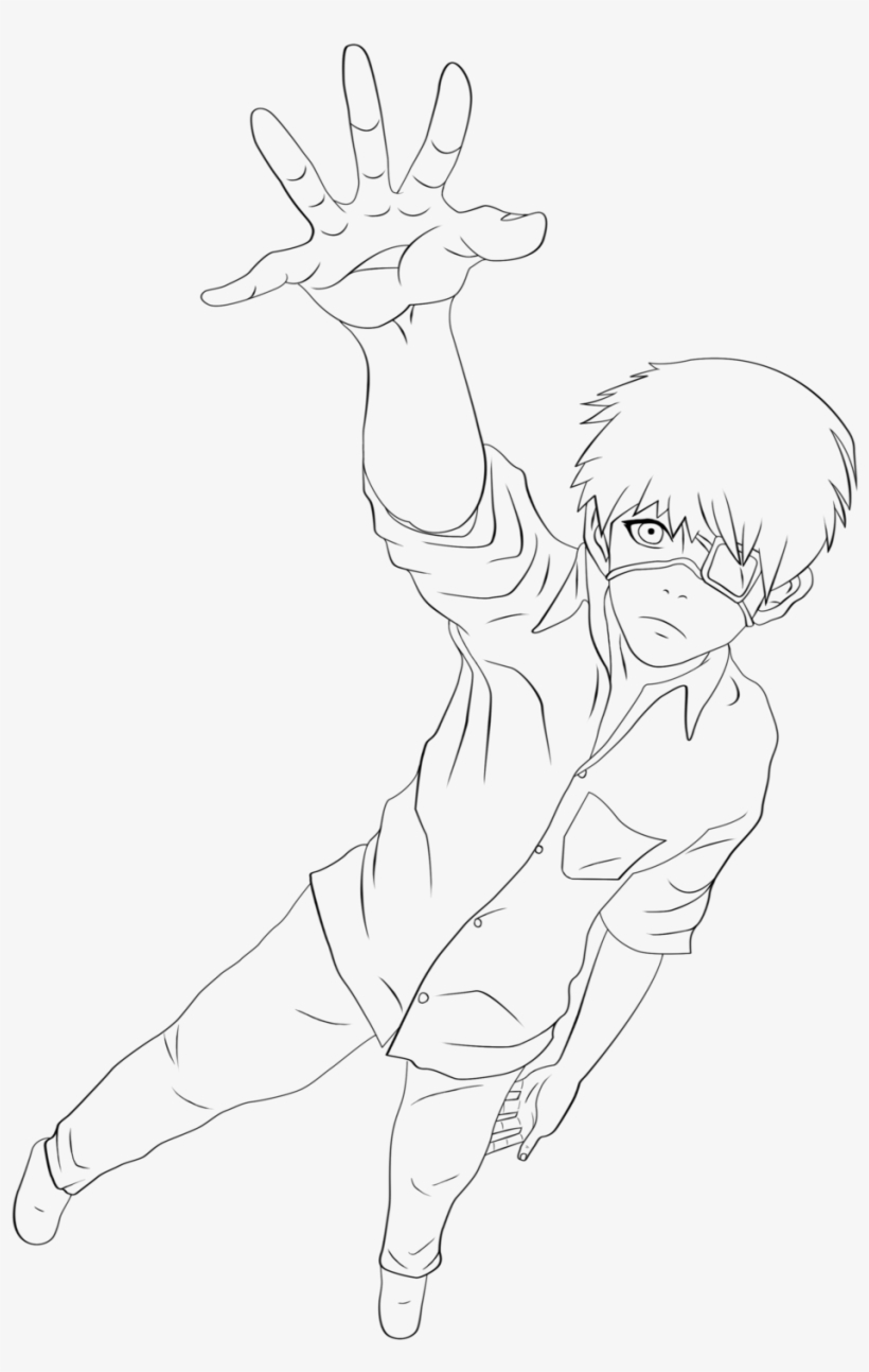 Quick Tokyo Ghoul Coloring Pages Ken Kaneki Lineart Tokyo Ghoul Line Drawing Free Transparent PNG Download PNGkey