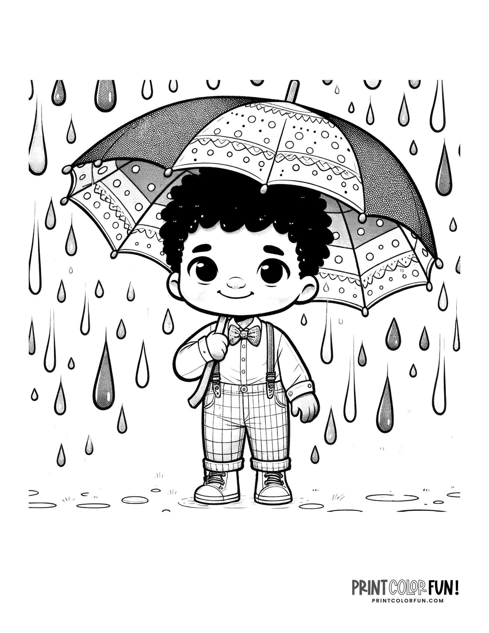 Rainy Day Clipart Coloring Pages Plus 7 Fun Things To Do In The Rain At PrintColorFun