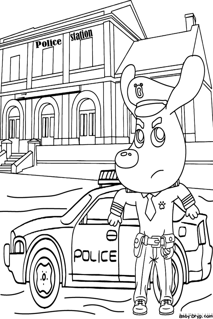 Sheriff Labrador Police Station Coloring Page Coloring Sheriff Labrador