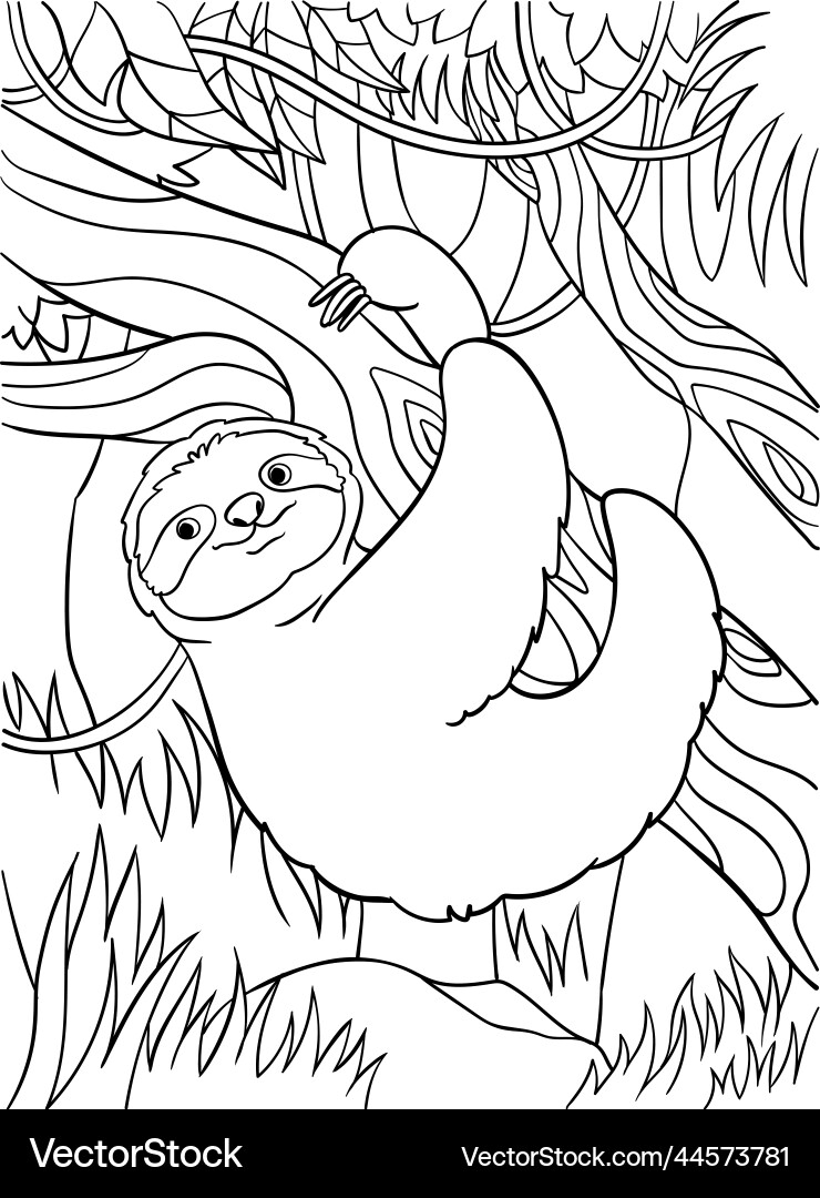 coloring pages of a sloth