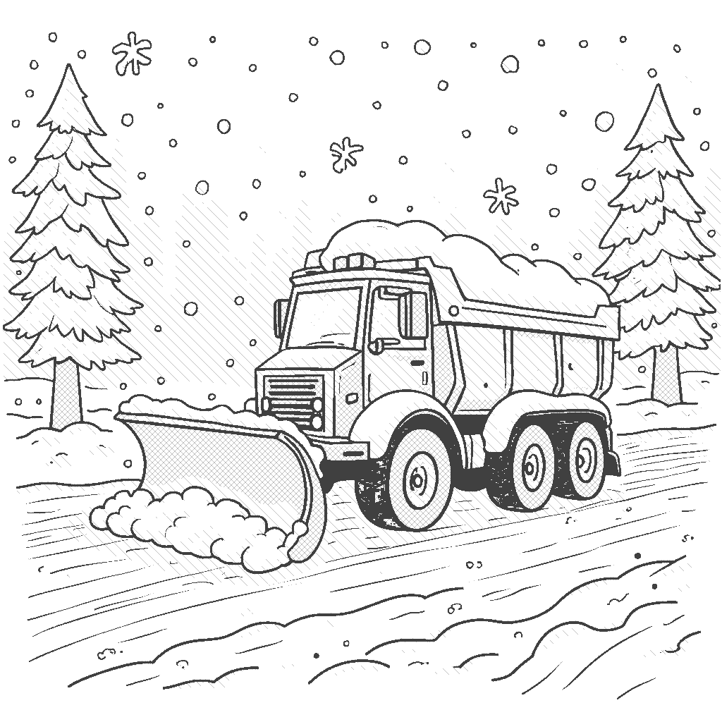 snow plow coloring pages