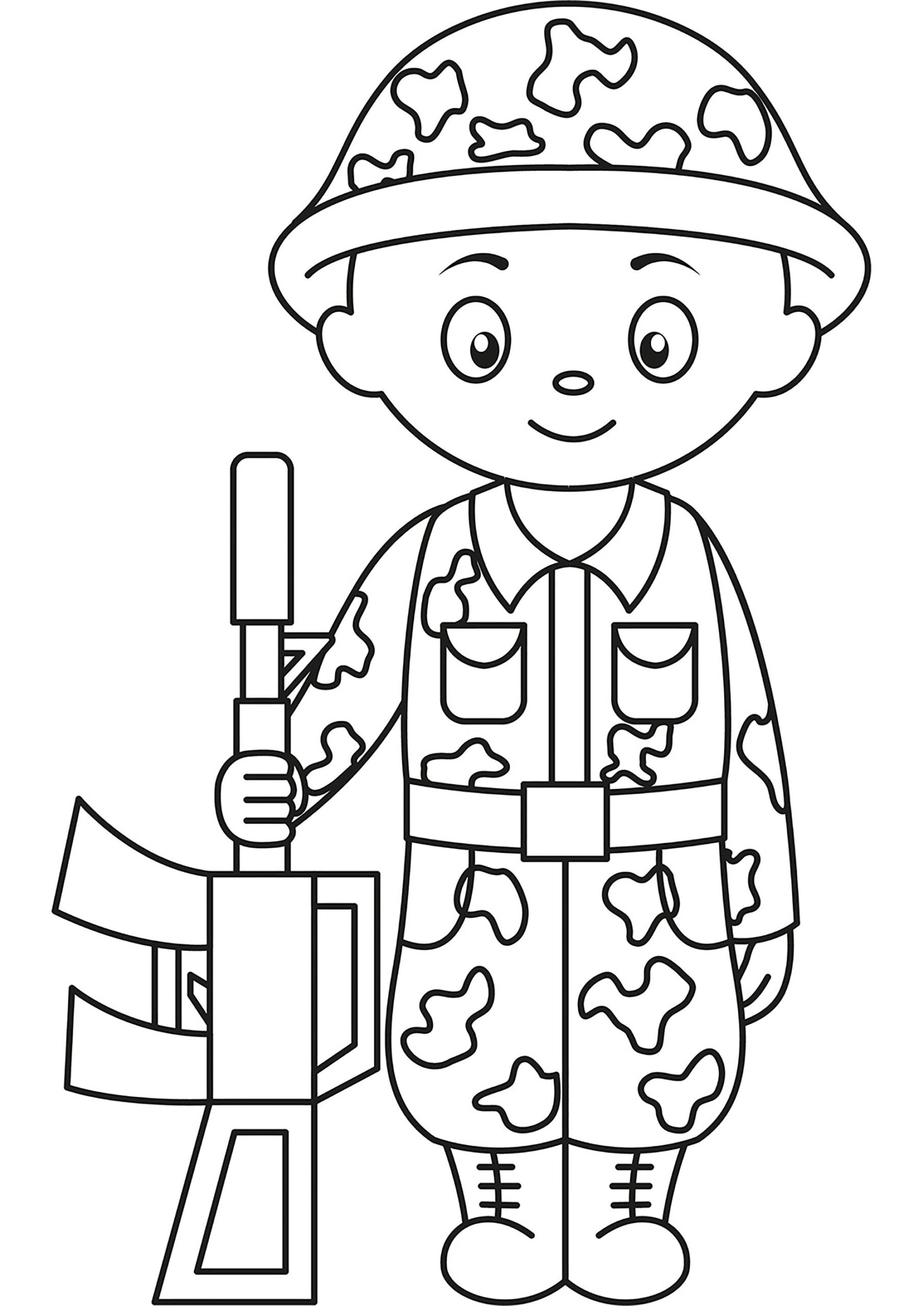 Soldier In Camouflage Gear Soldiers Coloring Pages For Kids