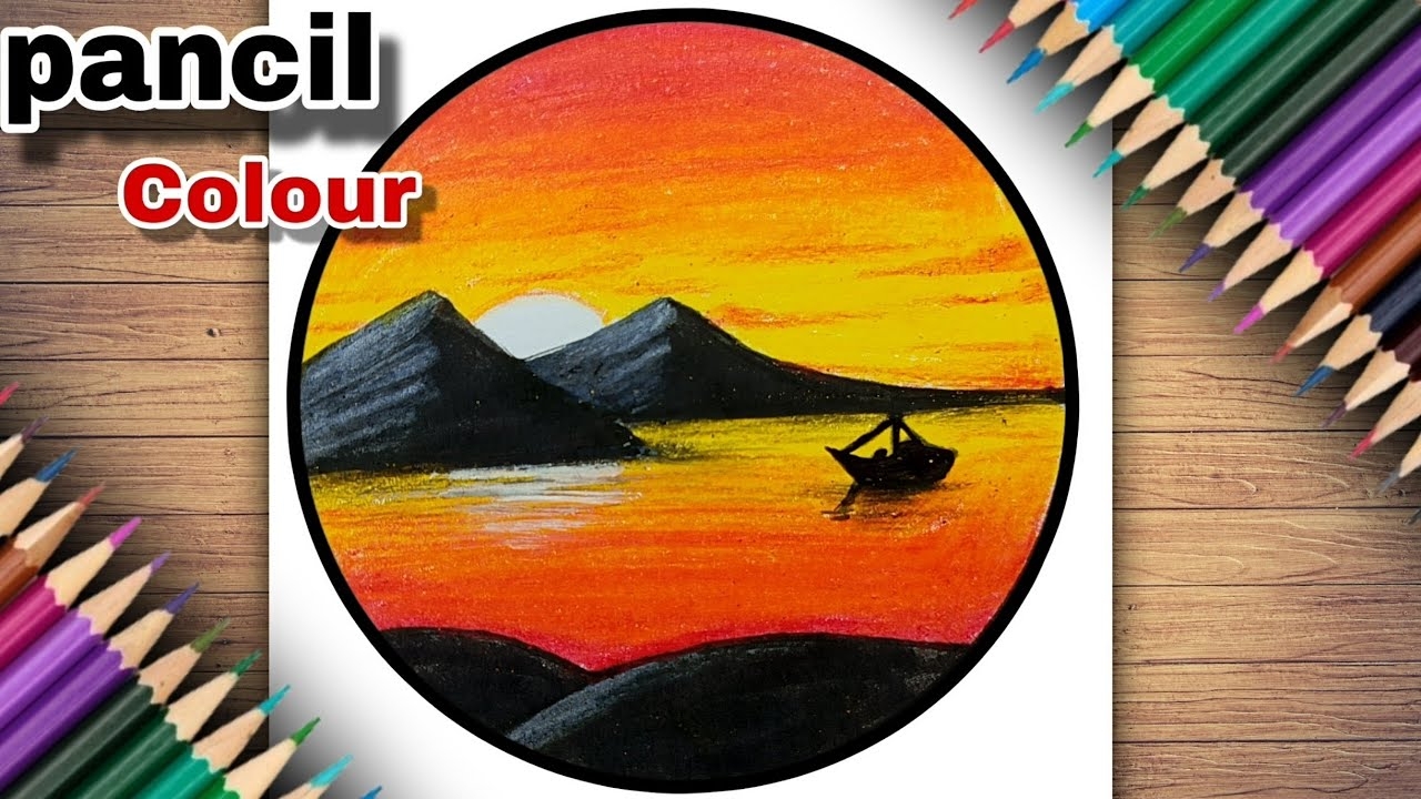 Step by Step Draw A Stunning Sunset With Colored Pencils Easy Tutorial YouTube
