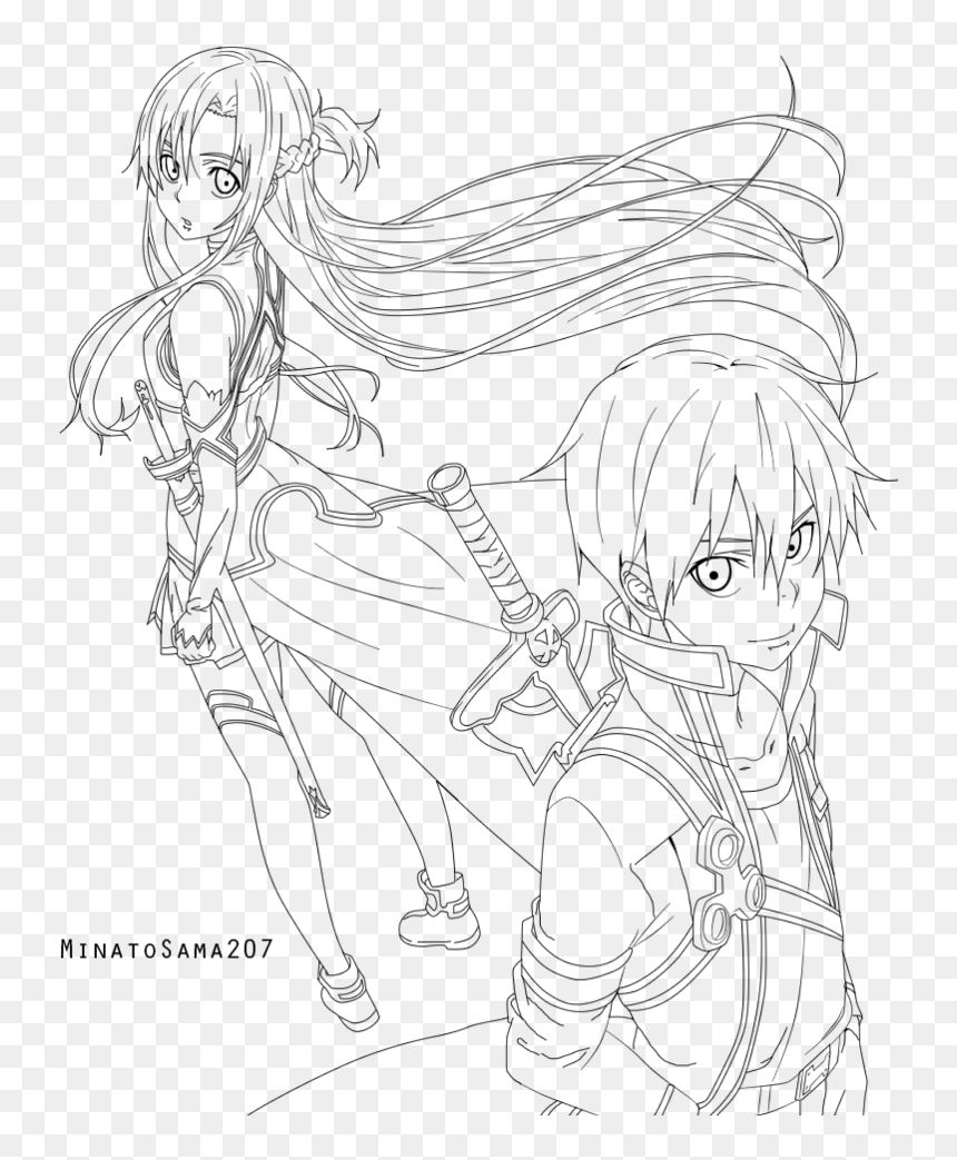 Sword Art Online Family Coloring Pages Sword Art Online Lineart HD Png Download Vhv Sword Art Online Family Coloring Pages Sword Art Online Lineart HD Png Download Vhv
