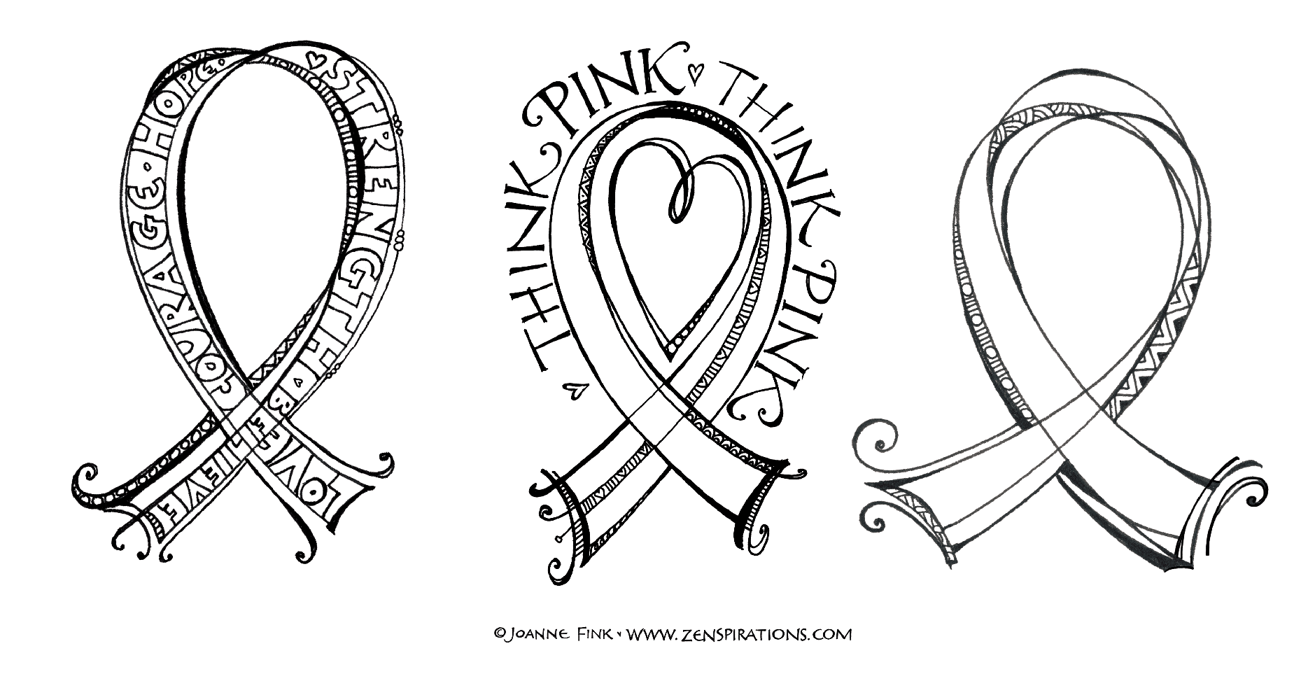 Think Pink Free Downloadable Coloring Pages Zenspirations Think Pink Free Downloadable Coloring Pages Zenspirations