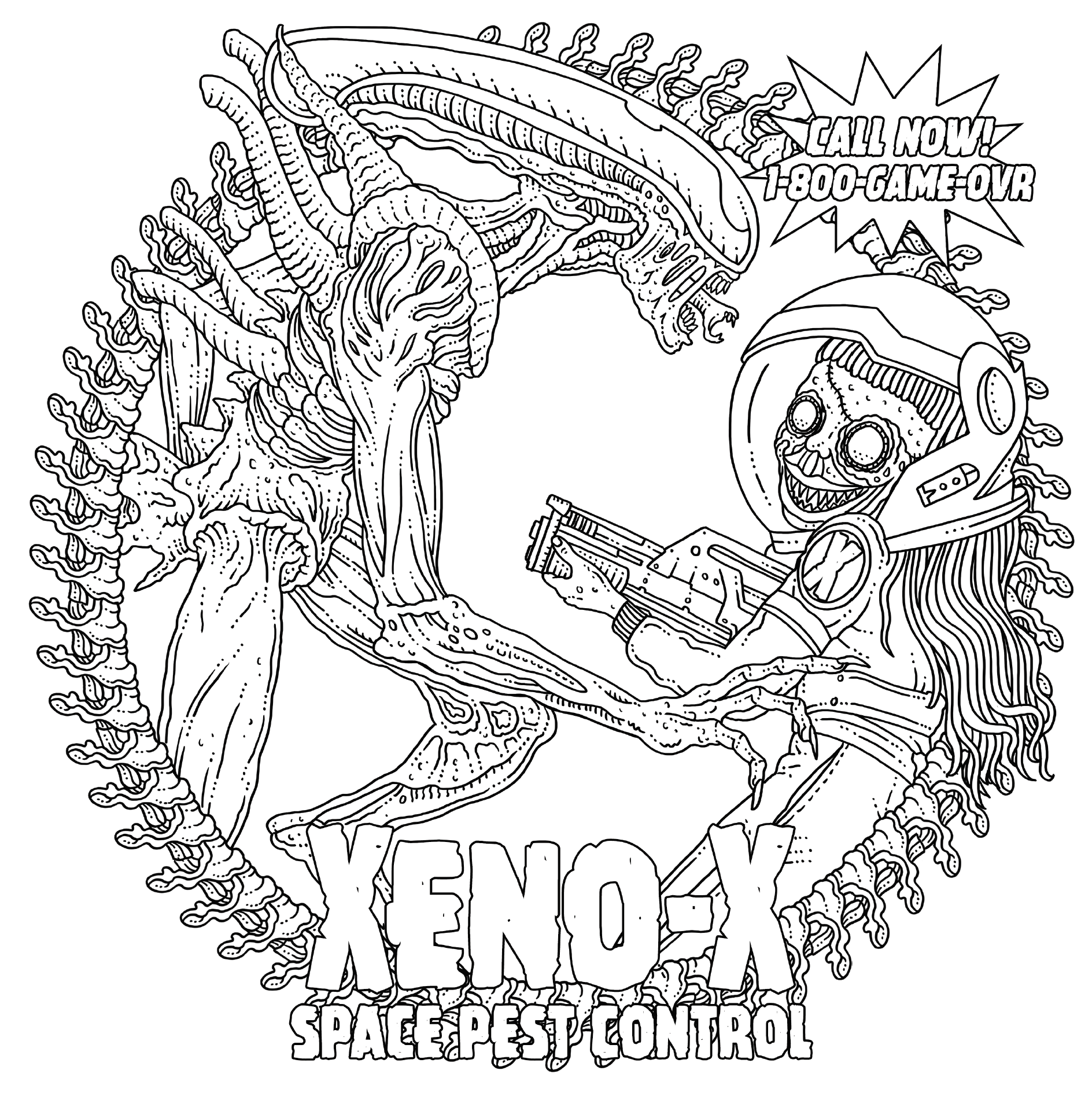 detailed horror coloring pages for adults