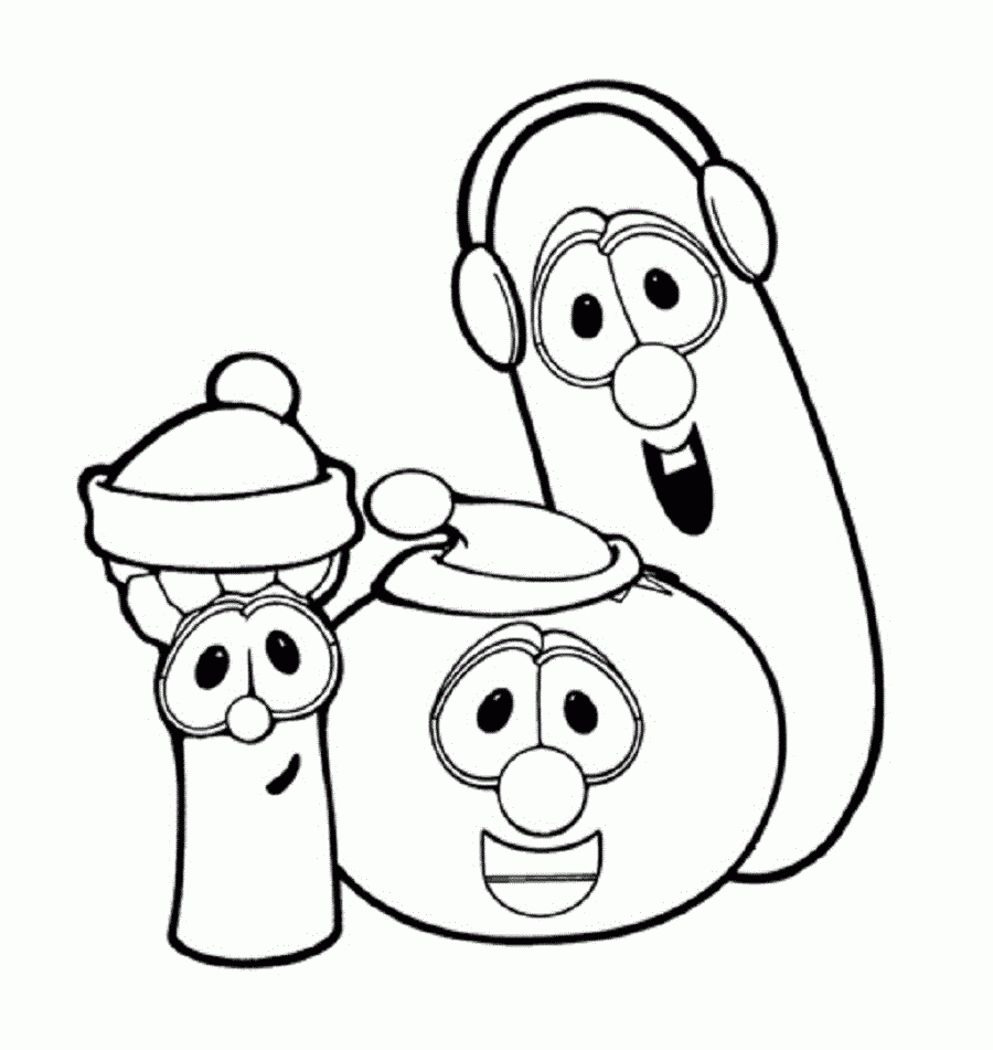 veggietales characters coloring pages