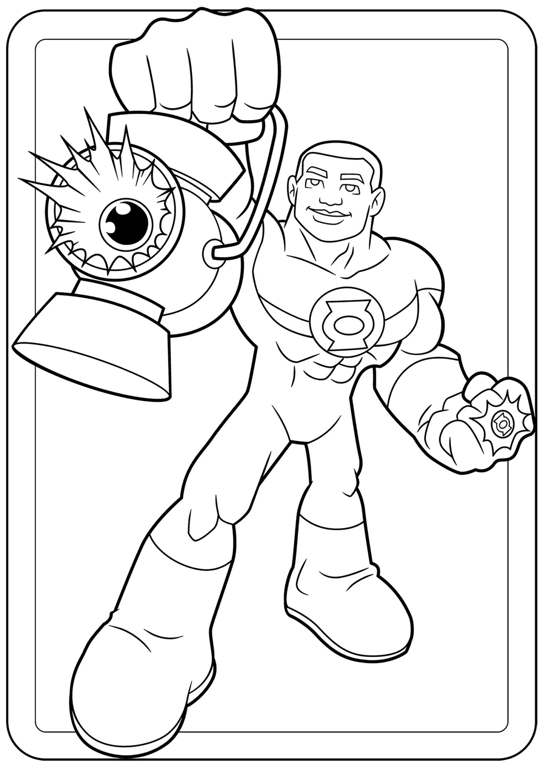 With A Lantern Green Lantern Coloring Pages