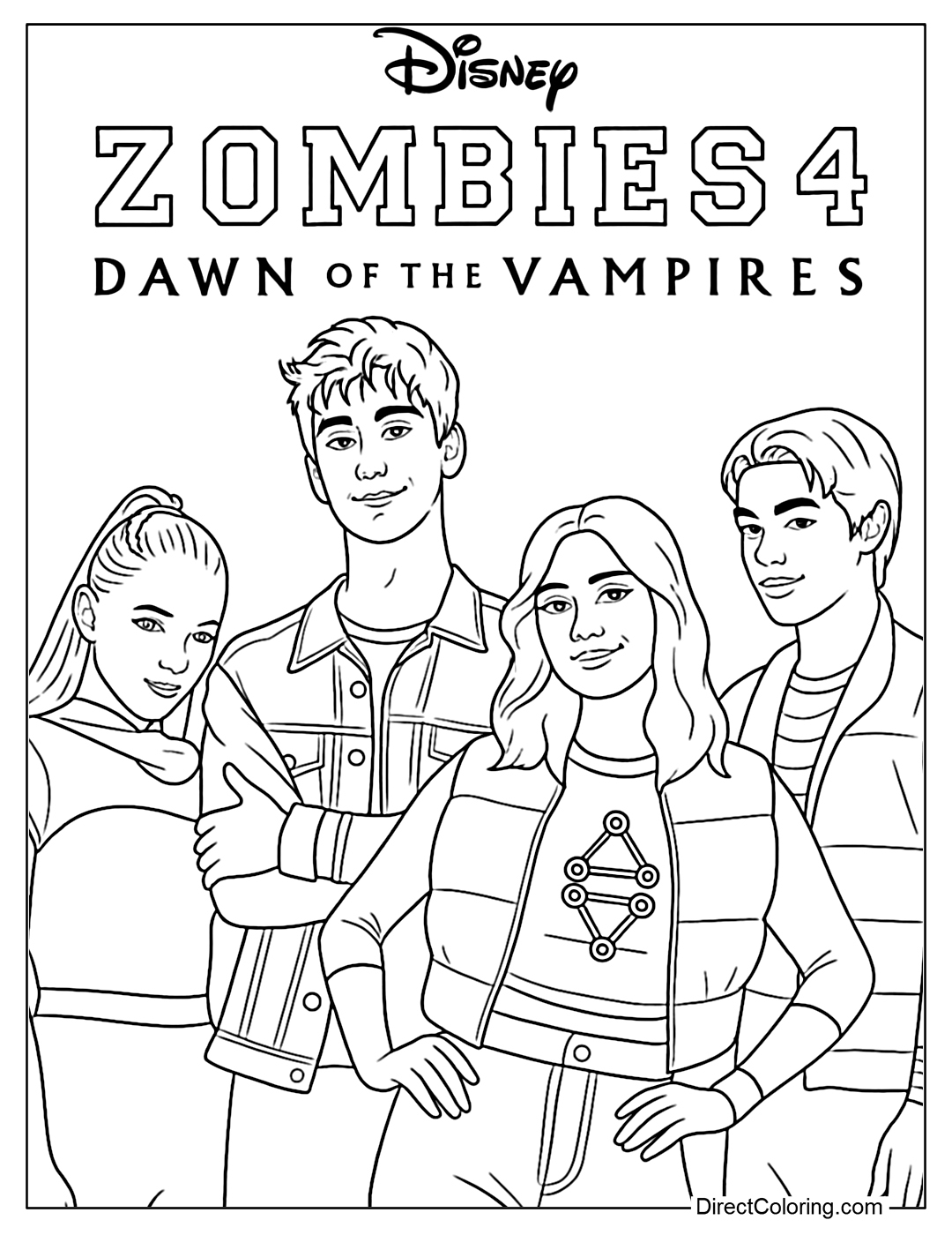 Zombies 4 Coloring Pages Free PDF To Download And Print