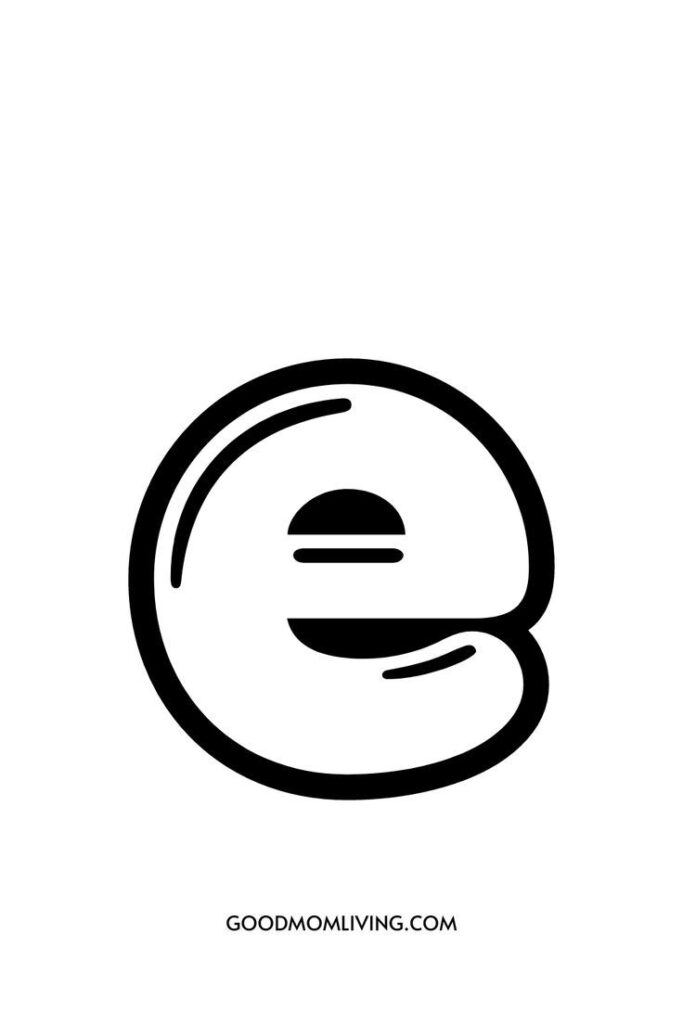 printable letter e bubble letter worksheet
