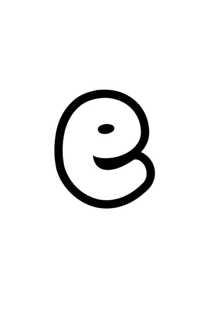colorful bubble letter E illustration